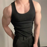 Voguable mens haircut Summer Men's Cotton Thread Vest Casual Sports Base Men's Sleeveless Fitness T-shirt Stretch Muscle Vest voguable